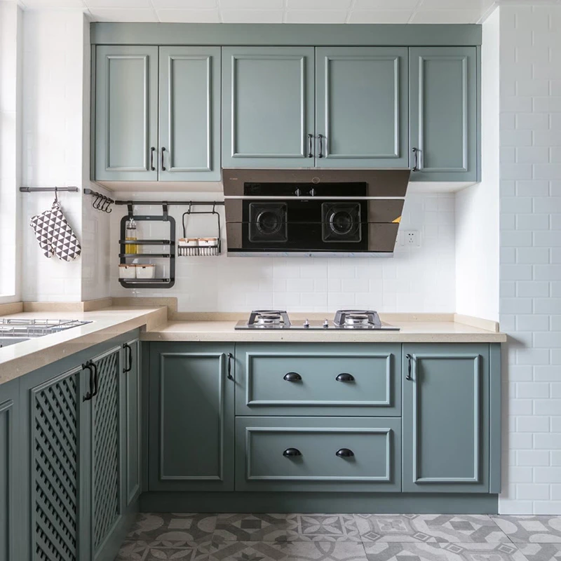 Mobili da cucina a legno massiccio blu
